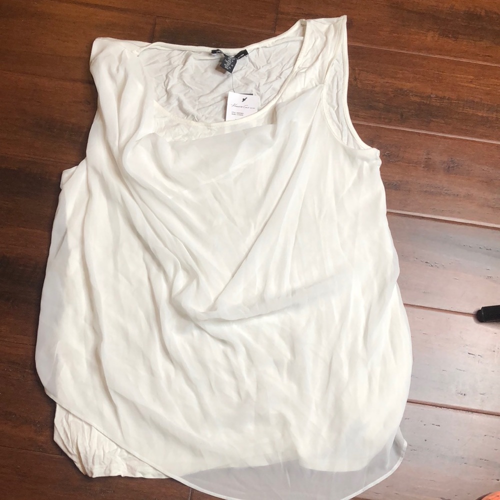 Kenneth Cole white sleeveless dressy shirt